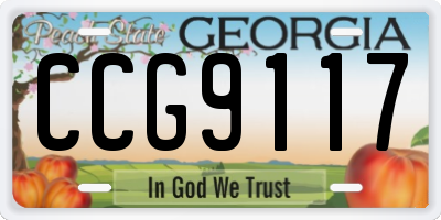 GA license plate CCG9117
