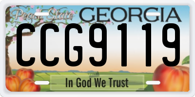 GA license plate CCG9119