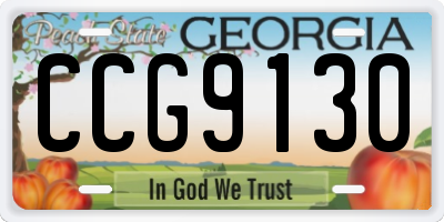 GA license plate CCG9130