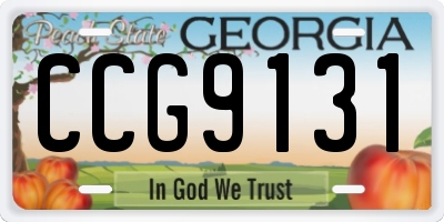 GA license plate CCG9131