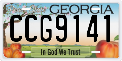 GA license plate CCG9141