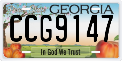 GA license plate CCG9147