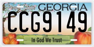 GA license plate CCG9149