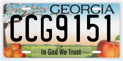 GA license plate CCG9151