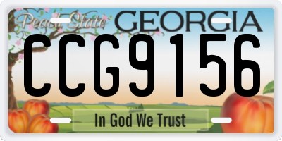 GA license plate CCG9156