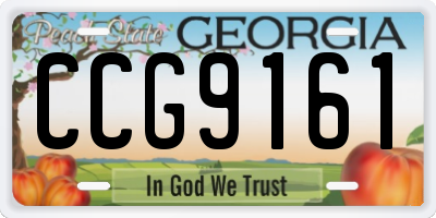 GA license plate CCG9161