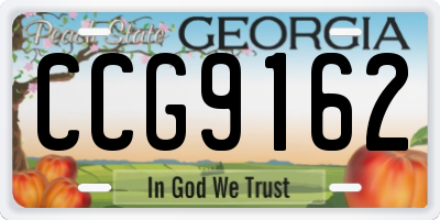 GA license plate CCG9162