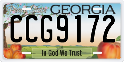 GA license plate CCG9172