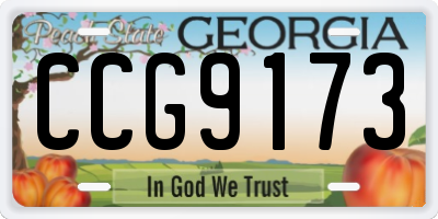 GA license plate CCG9173