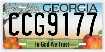 GA license plate CCG9177