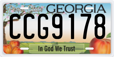 GA license plate CCG9178