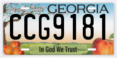 GA license plate CCG9181