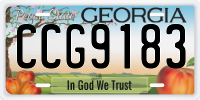 GA license plate CCG9183