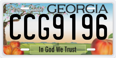 GA license plate CCG9196