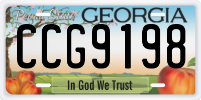 GA license plate CCG9198
