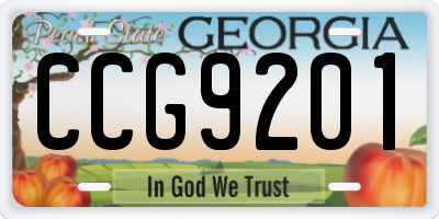 GA license plate CCG9201