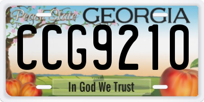 GA license plate CCG9210