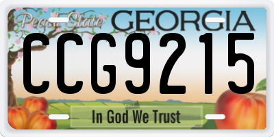 GA license plate CCG9215