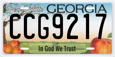 GA license plate CCG9217