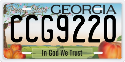 GA license plate CCG9220