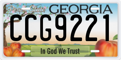 GA license plate CCG9221