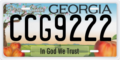 GA license plate CCG9222
