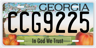 GA license plate CCG9225