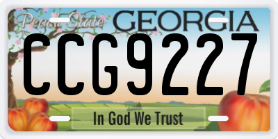 GA license plate CCG9227