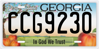 GA license plate CCG9230