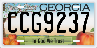 GA license plate CCG9237