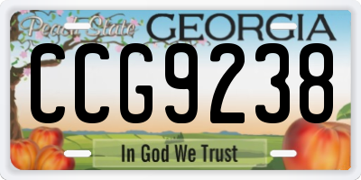 GA license plate CCG9238