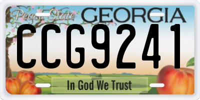 GA license plate CCG9241
