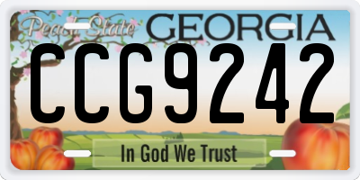 GA license plate CCG9242