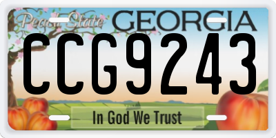 GA license plate CCG9243