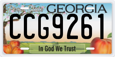 GA license plate CCG9261