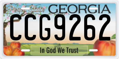 GA license plate CCG9262