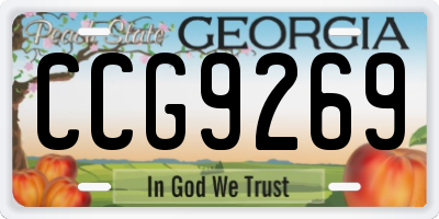 GA license plate CCG9269