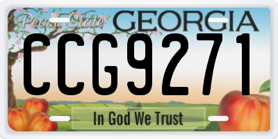 GA license plate CCG9271