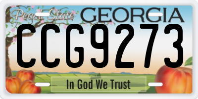 GA license plate CCG9273