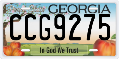 GA license plate CCG9275