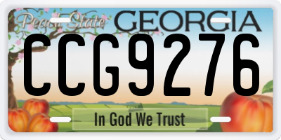 GA license plate CCG9276