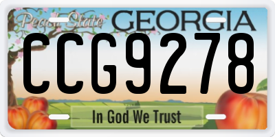 GA license plate CCG9278
