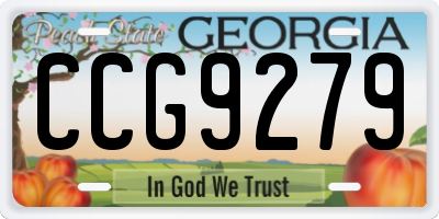 GA license plate CCG9279