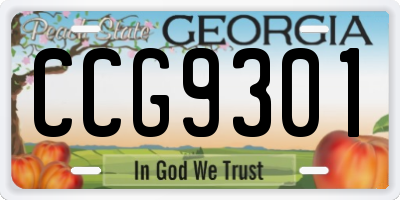 GA license plate CCG9301