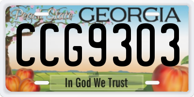 GA license plate CCG9303