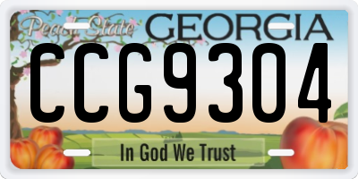 GA license plate CCG9304
