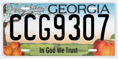GA license plate CCG9307