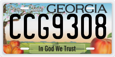 GA license plate CCG9308
