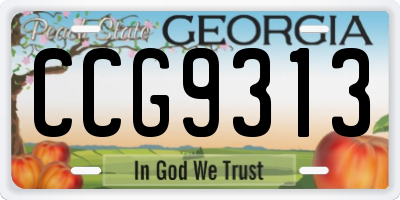 GA license plate CCG9313