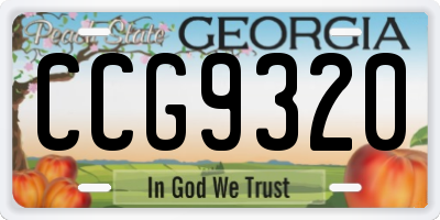 GA license plate CCG9320